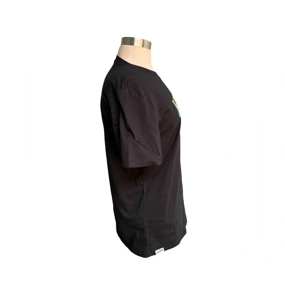 Hoka Black Tee with Vibrant Logo